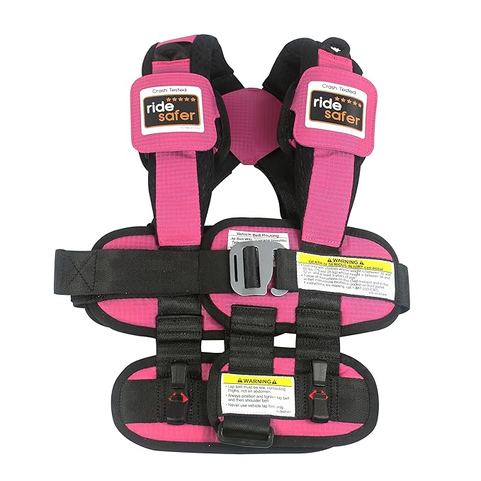 Large Pink, Lightweight, Compact, Portable Car Seat - Perfect for Travel and Everyday Child Safety