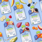 Gerber Stage 2 Baby Food, Organic Banana Strawberry Raspberry Oatmeal, Baby Puree, 12PK