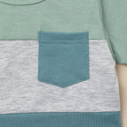 Baby Boy Clothes Toddler Boy Summer Outfits Short Sleeve Patchwork Top T-shirt & Pocket Pant Set 2 Piece 12 Months-4T