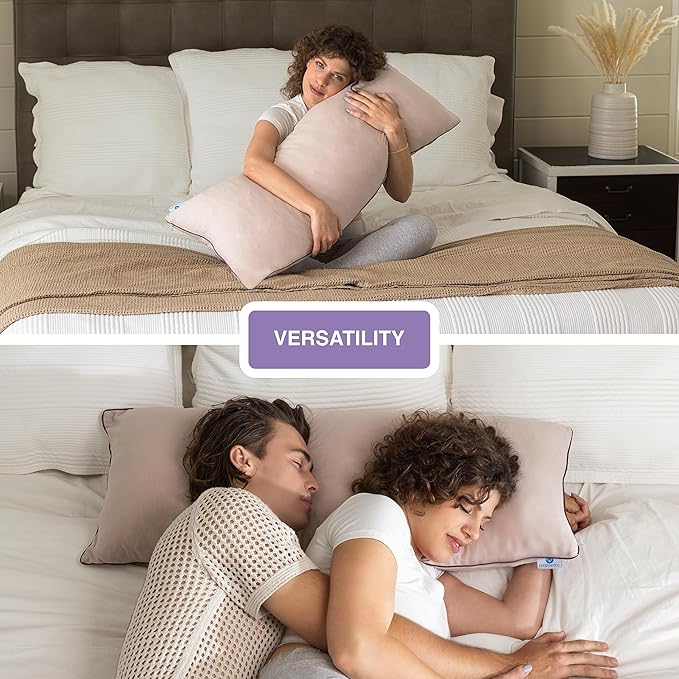 Pharmedoc Body Pillow, Pregnancy Pillows, Side Sleeper Pillow, Long, Memory Foam Pillow, Mocha