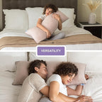 Pharmedoc Body Pillow, Pregnancy Pillows, Side Sleeper Pillow, Long, Memory Foam Pillow, Mocha