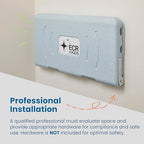 ECR4Kids Horizontal Wall-Mounted Changing Station, Baby Changer, Blue/Grey Speckled