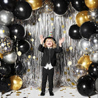 JOYIN 150 Pcs Black Balloons, Different Sizes 18 12 10 5 Inch Black Latex Balloon Arch Kit with Instruction for Birthday Party Graduation Wedding Holiday Decoration