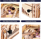 Rowood Wooden Puzzles 3D Pinball Machine Mechanical Model Wooden 3D Puzzles for Adults DIY Pinball Game Wooden Puzzle-Model Building Kits Christmas Birthday Gifts for Adult and 14+ Teens