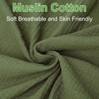 Muslin Bassinet Sheet for Baby Boy and Girl-2 Pack 17"x 33" Soft Bedside Bassinet Sheets Fitted for Rectangle, Round, Oval, Hourglass Mattress-Neutral Olive Green & Beige