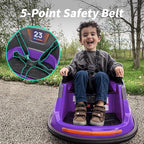 12V Kids Electric Bumper Car, Baby Bumper Car for Toddlers w/Remote Control, 360° Spinning - Purple