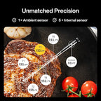 Sync One Smart Wireless Meat Thermometer: Standalone Base with LCD Display, Unlimited WiFi & Bluetooth Range, Enhanced Signal Stability for BBQ, Grill, Oven, and Smoker