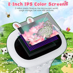 Kids Microscope, Ahalfcit 2 Inch Screen 1000X Zoom Portable Camera Microscope - Science Educational Toys Gift for 3-12 Years Old Boys Girls -White