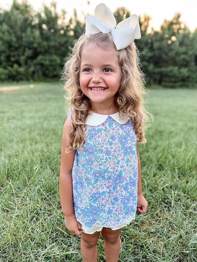 Wee Ones Girls' Plain Wrap Classic Grosgrain Hair Bows on a WeeStay No-Slip Hair Clip, Handmade, King, Antique White