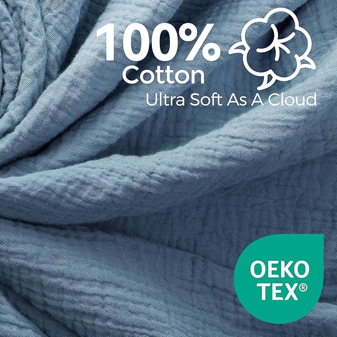 Momcozy Soft & Absorbent Baby Washcloths - 4 Layer Design| Medium Thickness| Premium Cotton for Newborns' Skin-Great for Bathing, Wiping & on-The-go Use, Shower Gift and Essential(5 Pack, 10x10 inch)