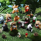 Zhanmai 100 Pcs Mini Plush Stuffed Animal Bulk Small Animal Toys Keychain Party Favors Easter Egg Stuff for Kids Birthday Valentine Carnival Classroom Prizes Gift Goodie Bag Filler (Forest Animals)