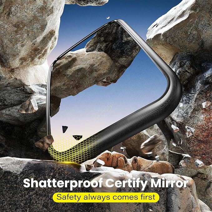 Fixed Headrest Car Mirror for Baby Rear Facing Fit Tesla Shatterproof Baby Mirror for Car Back Seat 360° Wide Clear View Never Shake Crash Tested Stable Velcro Strap Newborn Baby Essentials