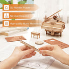 RoWood 3D Puzzles for Adults,DIY Music Box Gifts,Wooden Magic Piano Model Kits,Mechanical Wooden Puzzles,Music Box for Adults,Teens&Friends