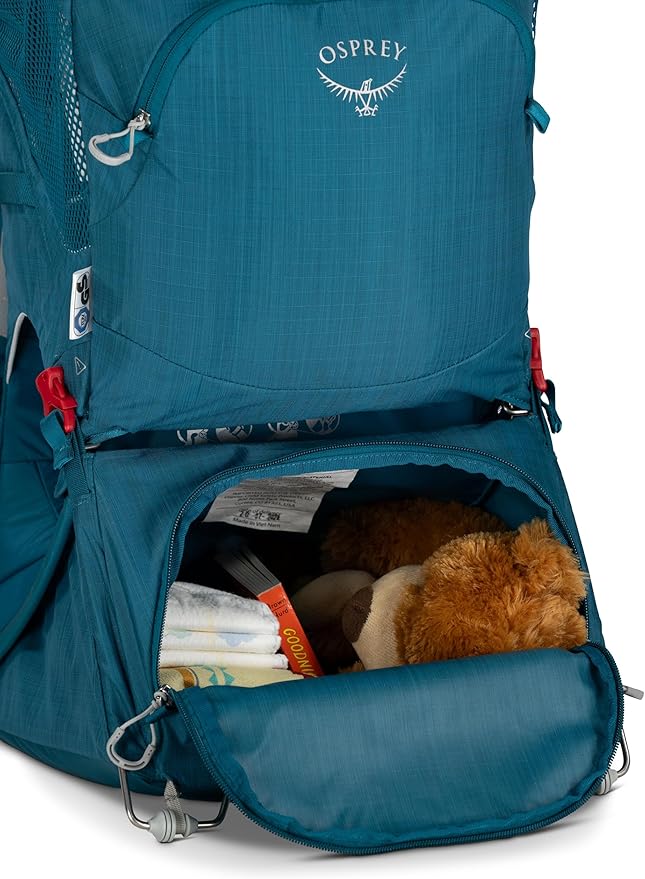 Osprey Poco SLT Lightweight Child Carrier Backpack - Slimmed-Down Hiking Carrier for Toddlers with Safety Harness, Sunshade, and Ventilated Backpanel - Lightweight Travel-Friendly Option