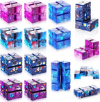 Galaxy Cubes Bulk Toys Gifts Space Astronaut Sensory Stress Anxiety Relief Cool Hand Mini Kill Time Cube Toys Party Favors Stuffers for ADHD Teens Adults, 5 Styles(Fresh Style,30 Pieces)