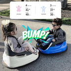12V Kids Bumper Car, Electric Baby Bumper Car for Toddlers with Remote Control, 3 Speeds - White