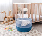 OrganiHaus Toy Storage Basket for Kids, Large Cotton Rope Organizer Bin for Nursery, Toy Box, Blanket Holder, Baby Hamper for Living Room, Soft & Washable, 20x13 inches - Blue