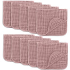 Comfy Cubs Muslin Burp Cloths 20" x 10", Pack of 10 - Large, 6-Layer, Ultra Absorbent 100% Cotton for Baby Drool and Messes - Soft, Safe & Gentle Baby Burp Cloths for Boys & Girls - Mauve