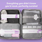 Frida Mom 30pc Pre-Packed Hosptial & Baby Essentials Travel Bag, Includes C-Section Delivery & Recovery Must Haves, & Newborn Grooming Kit, Easy to Organize, Removable Toiletry Bags & Suitcase Strap