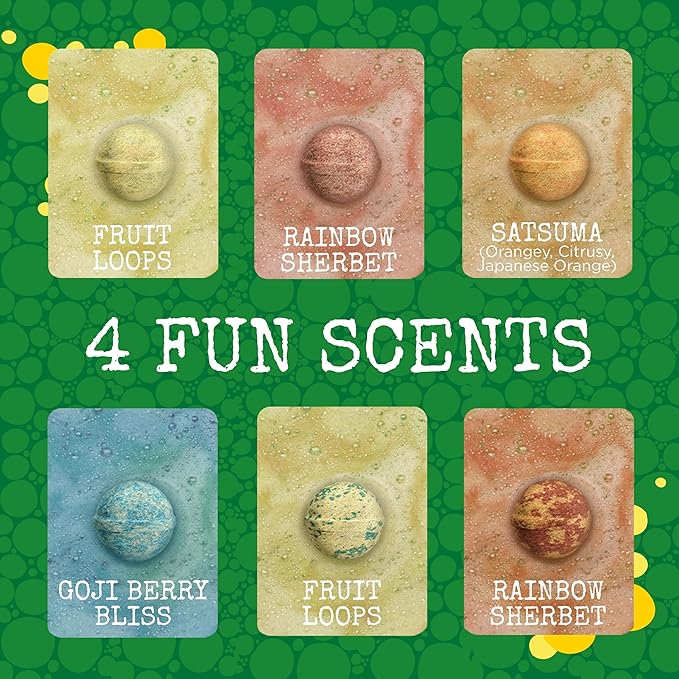 Dinosaur Bath Bombs for Kids with Surprise Dino Toys Inside (6 Pack) - Large Bubble Bath Bombs for Boys and Girls - USA Made, Fruity Scents, Children and Teen Gift Ideas by Two Sisters