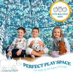 W&O Arctic Camo Aerodome with LED Lights & Sound – Inflates in Seconds for Kids Ages 3-12 (Fan Not Included)