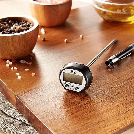 CDN Digital Thermometer | NSF Certified | ProAccurate® | 5" Stem with Protective Sheath | For Meat, Poultry, Candy | Easy One-Button Operation | DT392