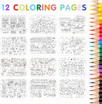 Girly Sticker Book Activity for Kids, Cute Foods Around Town by Cupkin, Toddler Airplane Travel Essentials, 500+ Stickers for Kids 12 Scenes + Coloring Book Pages, Crafts Ages 2-8