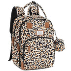 RUVALINO Diaper Bag Backpack-Multifunction Baby Travel Bag with Changing pad, Insulated Bottle Holders & Pacifier Case, Large Capacity, Waterproof, Yellow Leopard
