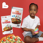 BioSwiss Bandages, Pizza Shaped Self Adhesive Bandage, Latex Free Sterile Wound Care, Fun First Aid Kit Supplies for Kids, 24 Count