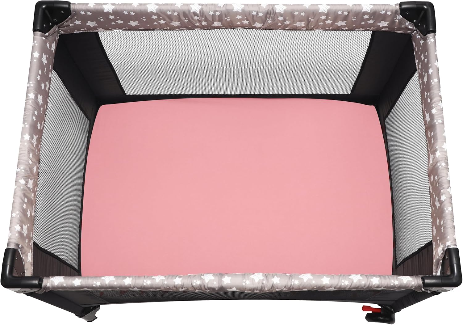 Pack and Play Sheets Fitted, 2 Pack Pack n Play Sheets for Graco Pack n Play Mattress, Unisex Playard Sheets for Boys Girls (Love & Pink, 38 X 26 Inch)