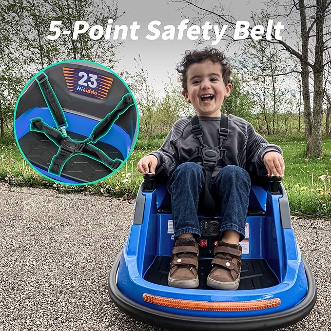 12V Kids Electric Bumper Car, Baby Bumper Car for Toddlers w/Remote Control, 360° Spinning - Blue