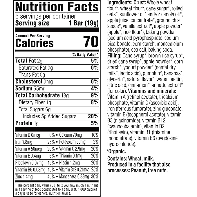 Plum Organics Mighty Snack Bars - Pumpkin and Banana - 0.67 oz Bars (Pack of 48) - Organic Fruit and Vegetable Toddler Food Snack Bars