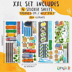 Train Wall Decals for Kids by Lipastick - Educational Railroad Wall Stickers for Boys and Girls - Peel and Stick Locomotive, Carriage, Wagon Wall Decals for Nursery, Playroom, Bedroom Decor -XXL Size