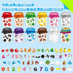 12 Pieces Magnetic Color Sorting Toys, 60 Color, Number & Math Symbol Magnets Early Educational Sorting Set for Refrigerator Whiteboard Baby Toddlers Kids