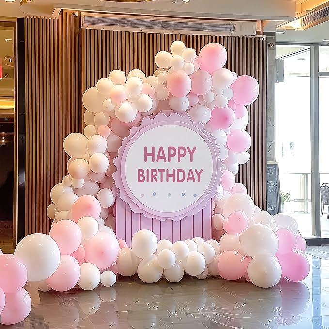 JOYIN 150 Pcs White Balloons, Different Sizes 18 12 10 5 Inch White Latex Balloon Arch Kit with Instruction for Birthday Decoration Party Graduation Wedding Holiday