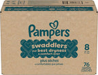 Pampers Swaddlers Diapers, Size 8 (30+ lbs), 76 Count, Absorbent, Keeps Baby Dry and Comfortable, Skin Safe Disposable Baby Diaper (Packaging May Vary)