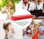 Colored Harmonica for Kids and Beginners - Easy-to-Learn Key of C Instrument - Portable and Lightweight.