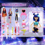 2025 New11.5''Singer Fashion Doll with Accessories and Trendy Outfits Set,Articulated/Made to Move Girl Group Dolls, Idea for Enthusiast Fan (Doll & Table Accessories Sets)