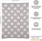 Living Textiles Grey Stars Chenille Soft Baby Blanket Reversible Premium Cozy Fabric for Best Comfort - for Infant,Toddler,Newborn,Nursery,Boy,Girl,Unisex,Throw,Crib,Stroller,Gift, Grey Stars 40x30