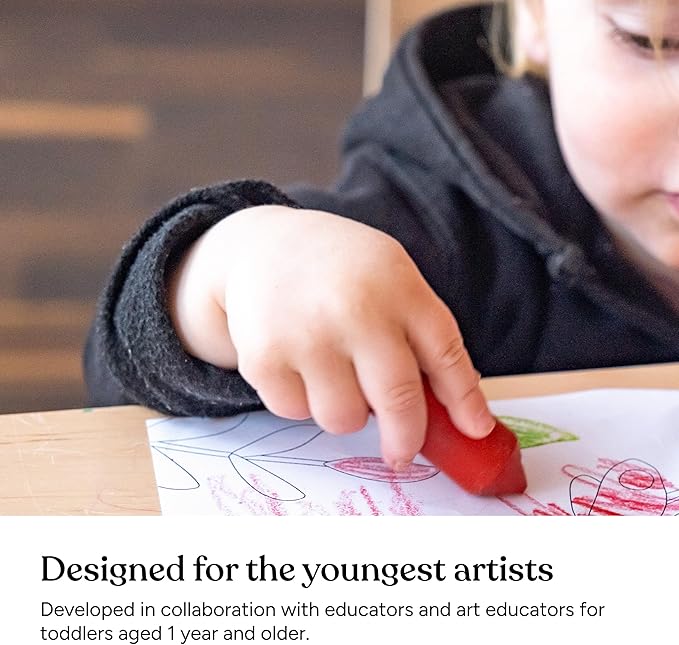 Beeswax Crayons 12 Vibrant Colors | 100% Natural & Eco-Friendly | Safe for Toddlers 1-3