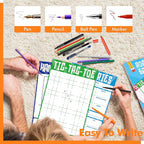 Road Trip Game Pad, 80 Perforated Sheets Travel Activity Pad, 5 Games in 1 Pad, Plane, Car Trip Activity, Pen Pencil & Paper Game for Kids, Adults (6” x 9”)