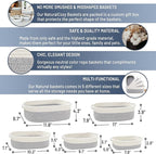 NaturalCozy 5-Piece Rectangle Storage Basket Set- Natural Cotton Rope Woven Baskets for Organizing! Small Basket for Montessori, Baby Nursery, Dog Toy Baskets, Cat Toy Box, Bathroom Organization Bin