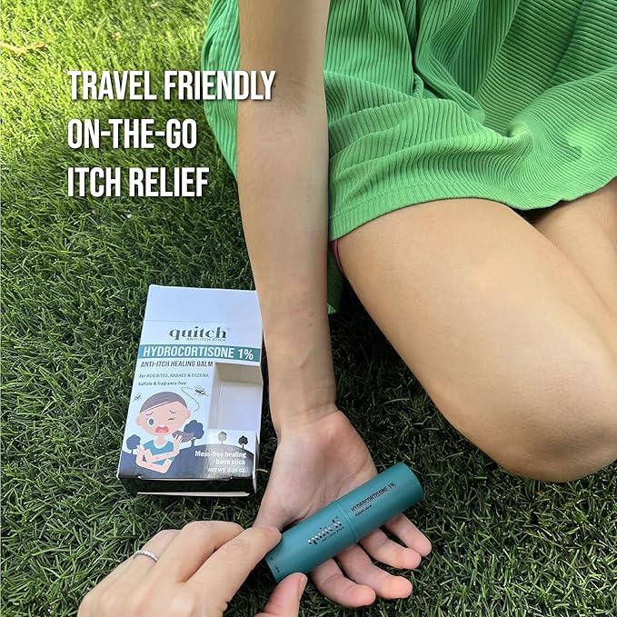 quitch Hydrocortisone Healing Balm, Eczema Cream for Kids Stick, Psoriasis Relief Treatment, Anti Itch Maximum Strength, Healing Ointment, Rash, Dry Skin Treatment for Skin, Avocado Oil Squalane