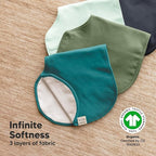 KeaBabies 4-Pack Baby Burp Cloths Baby Girl, Boy - Organic Cotton Burp Cloth, Extra Large, Absorbent, Soft Burping Cloths & Bibs Set for Babies, Newborn Burp Clothes, Thick Burp Rags (Eclipse)