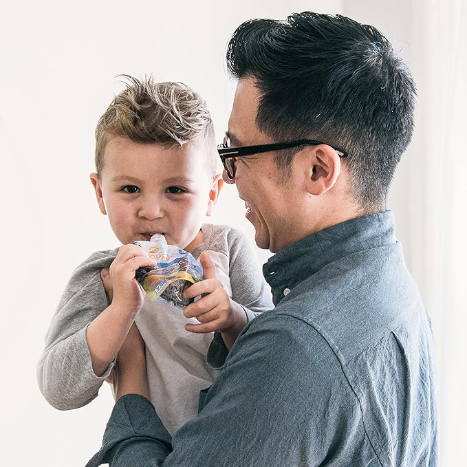 Happy Tot Organics Super Morning Variety Pack, 4 Ounce Pouch (Pack of 16) & Stage 4 Fiber & Protein 4 Flavor Variety Pack (Pack of 16)