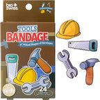 BioSwiss Bandages, Tools Shaped Self Adhesive Bandage, Latex Free Sterile Wound Care, Fun First Aid Kit Supplies for Kids and Adults, 24 Count