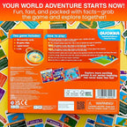 QUOKKA Board Games for Kids 8-12 - Family Games for Kids and Adults - Journey Across The World Card Game Ages 5-9 - Learn Capitals, Flags, Facts, and Map Locations with 195 World Map Cards