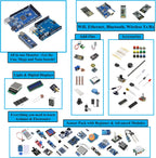 GAR Monster Starter Kit for Arduino Uno Mega Nano, Complete Advanced Set, ESP32, ESP8266, 25 Sensor Modules, Bluetooth WiFi Ethernet for STEM Robotics Projects