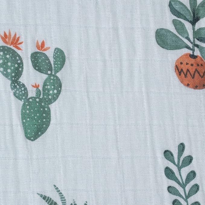 Little Unicorn Premium Crib Sheet | Breathable & Super-Soft Muslin Fabric (Prickle Pots)