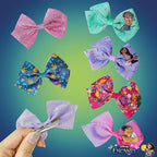Disney Encanto Hair Bow Clips Bundle - 4 Inch Alligator Clips with Different Images, Ages 3+